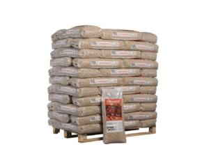 pallet of wood pellets